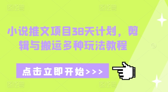 小说推文项目38天计划，剪辑与搬运多种玩法教程-梦凌网创