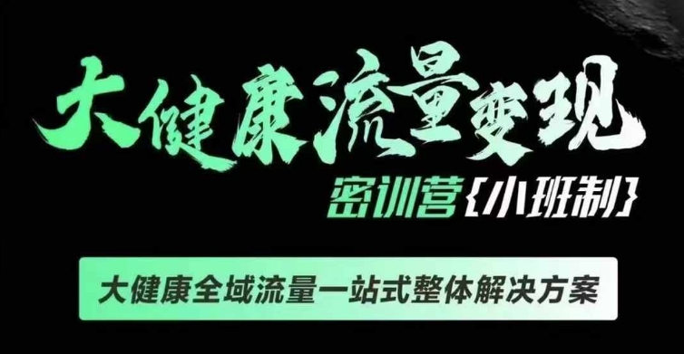 千万级大健康变现课线下课，大健康全域流量一站式整体解决方案-梦凌网创