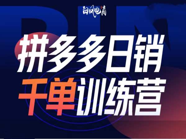 拼多多日销千单训练营第32期，2025开年变化和最新玩法-梦凌网创