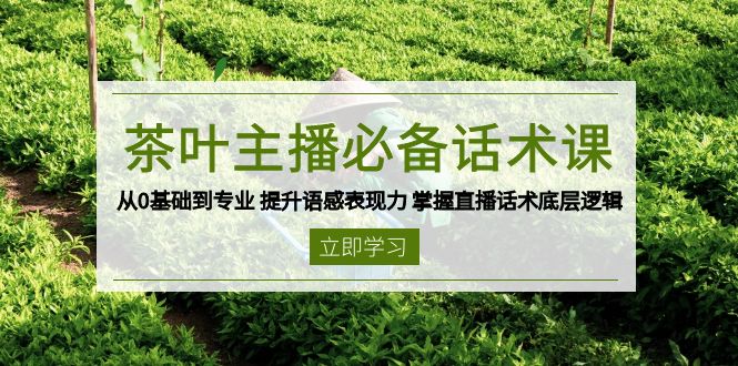 茶叶 主播必备话术课 从0基础到专业 提升语感表现力 掌握直播话术底层逻辑-梦凌网创