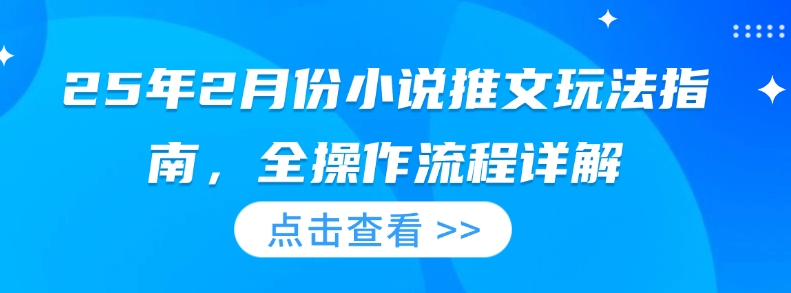 25年2月份小说推文玩法指南，全操作流程详解-梦凌网创