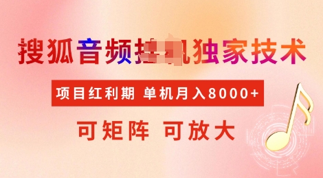 全网首发搜狐音频挂JI独家技术，项目红利期，可矩阵可放大，稳定月入8k【揭秘】-梦凌网创