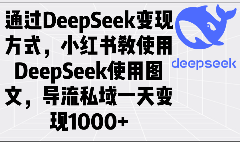 通过DeepSeek变现方式，小红书教使用DeepSeek图文，导流私域一天变现1000+-梦凌网创