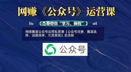 网创赛道公众号运营私密课【公众号注册、赛道选择、话题选择、引流变现】全流程-梦凌网创