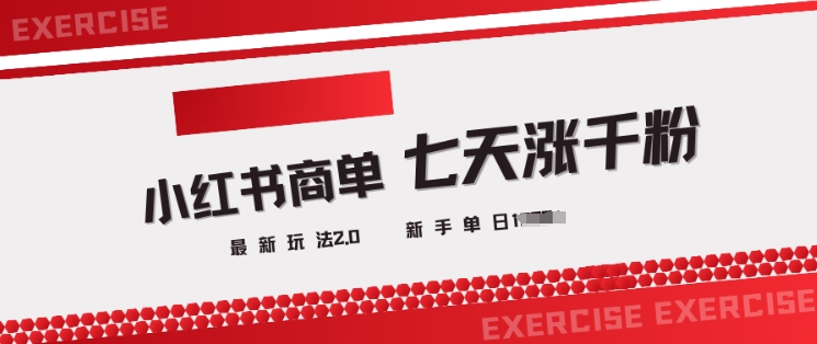 小红书商单2.0最新玩法，3天涨千粉单日变现多张-梦凌网创