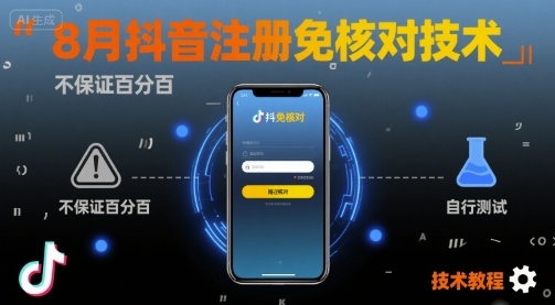 8月抖音注册免核对技术，不保证百分百，自测-梦凌网创