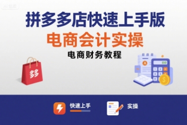 拼多多店快速上手版电商会计实操-电商财务教程-梦凌网创
