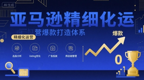 亚马逊精细化运营爆款打造体系，视频课+全套资料文档-梦凌网创