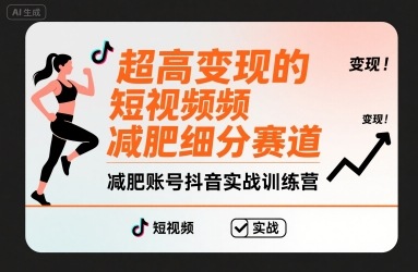 超高变现的短视频减肥细分赛道，减肥账号抖音实战训练营-梦凌网创