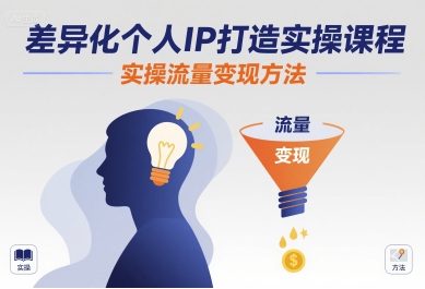 差异化个人IP打造实操课程，实操流量变现方法-梦凌网创