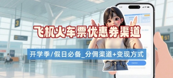 学生党必看！机票火车票优惠券申请渠道 + 项目打法，开学季节日速存-梦凌网创