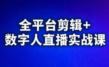 视频号、快手、抖音全平台剪辑+数字人直播实战课(更新8月)​-梦凌网创