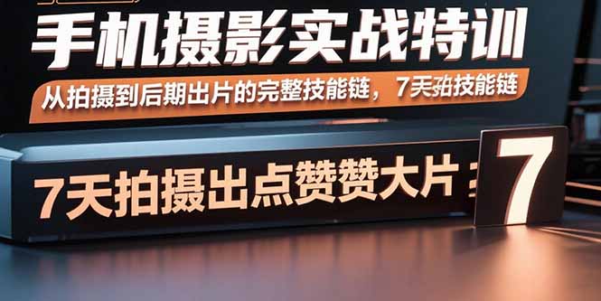 手机摄影实战特训，从拍摄到后期出片的完整技能链，7天拍出点赞大片-梦凌网创