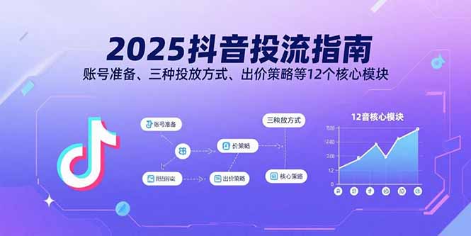 2025抖音投流指南，账号准备、三种投放方式、出价策略等12个核心模块-梦凌网创