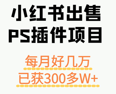 小红书出售PS插件项目，每月都收入好几万，长期操作已获利300多W+-梦凌网创