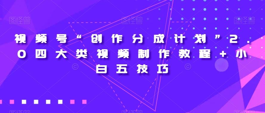视频号“创作分成计划”2.0四大类视频制作教程+小白五技巧【揭秘】-梦凌网创