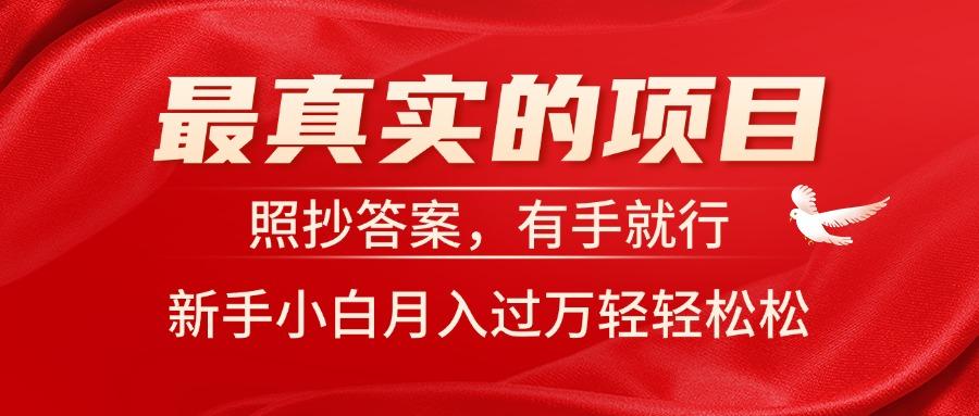 最真实的项目，照抄答案，有手就行，新手小白月入过万轻轻松松-梦凌网创