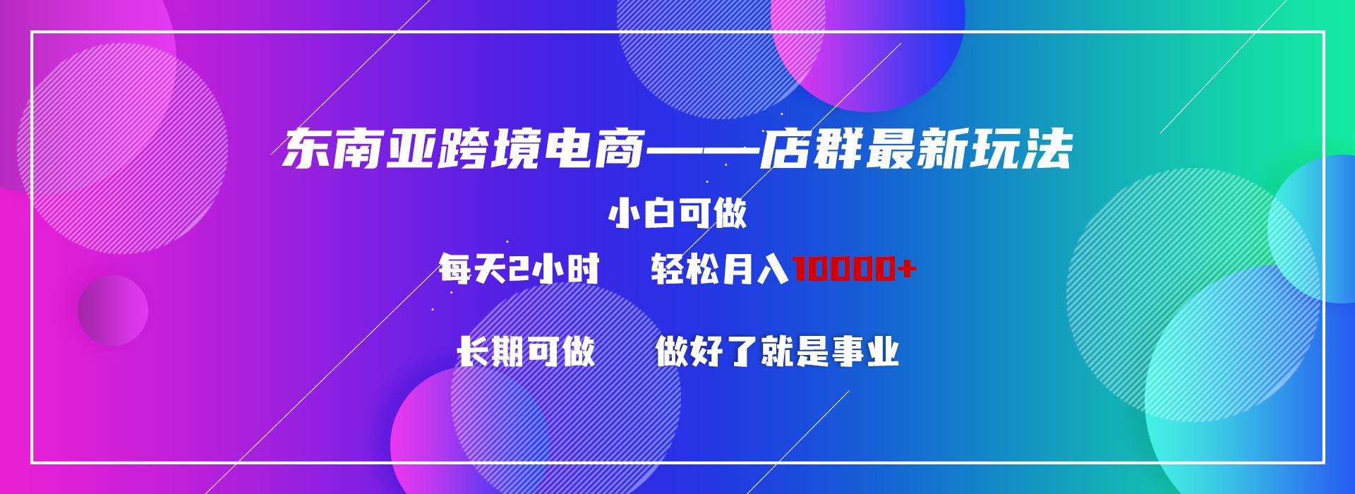 东南亚跨境电商店群新玩法2—小白每天两小时 轻松10000+-梦凌网创