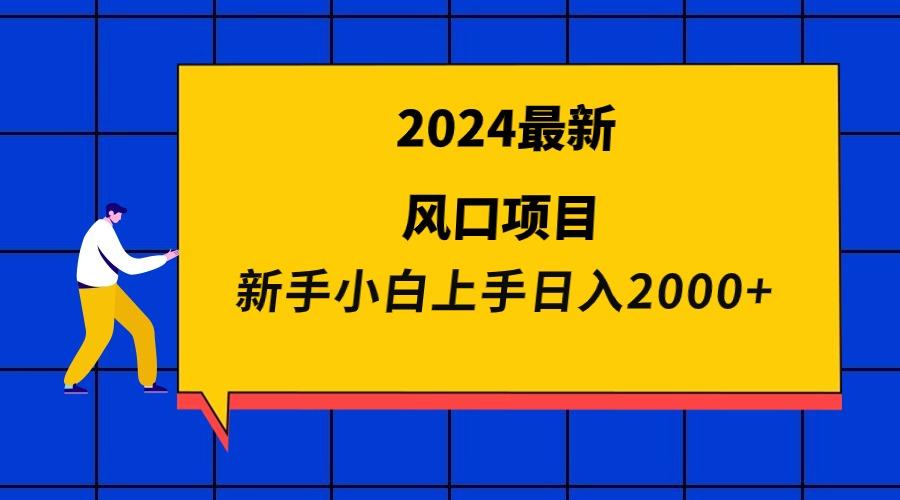 (9483期)2024最新风口项目 新手小白日入2000+-梦凌网创
