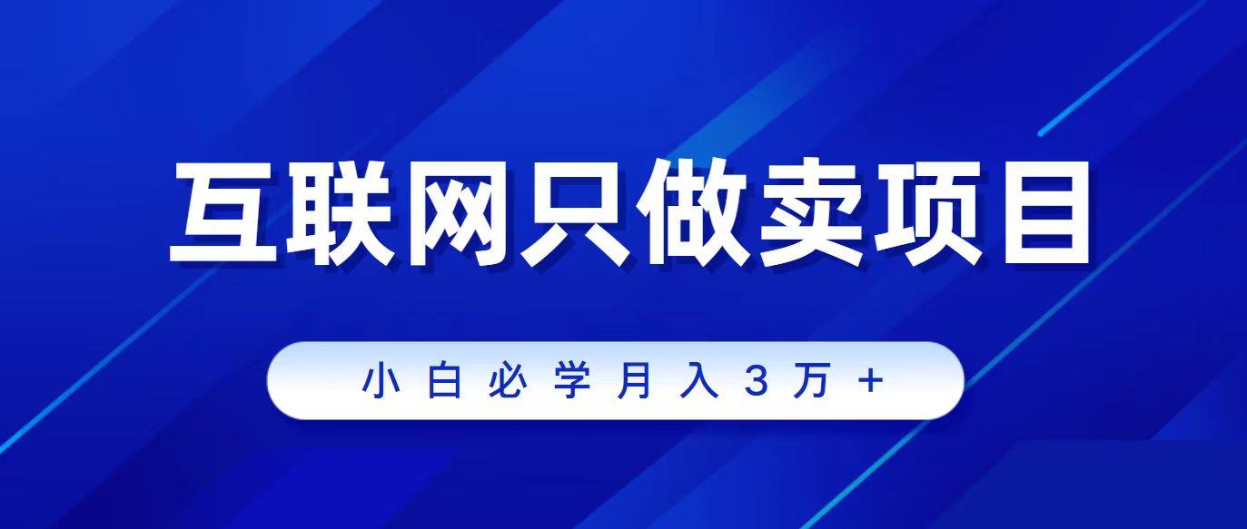 (9623期)互联网的尽头就是卖项目，被割过韭菜的兄弟们必看！轻松月入三万以上！-梦凌网创