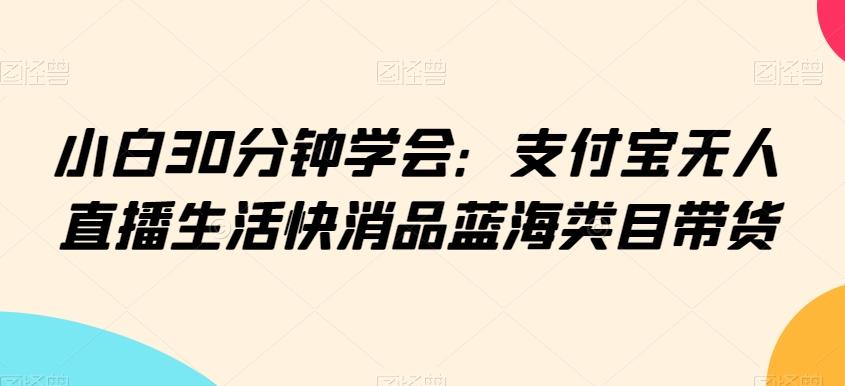 小白30分钟学会：支付宝无人直播生活快消品蓝海类目带货【揭秘】-梦凌网创
