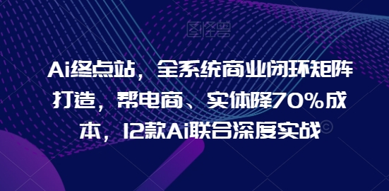Ai终点站，全系统商业闭环矩阵打造，帮电商、实体降70%成本，12款Ai联合深度实战【0906更新】-梦凌网创