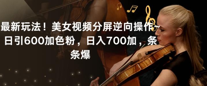 最新玩法！美女视频分屏逆向操作~日引600加色粉，日入700加，条条爆【揭秘】-梦凌网创