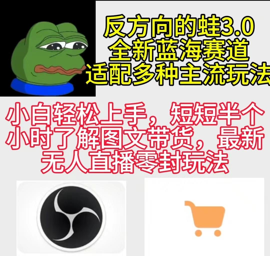 (9485期)反方向的蛙3.0，图文最新玩法，变现多元化，新蓝海项目，小白轻松上手-梦凌网创