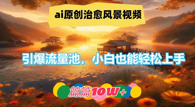 ai原创治愈风景视频，引爆流量池，小白也能轻松上手，篇篇10w+【揭秘】-梦凌网创