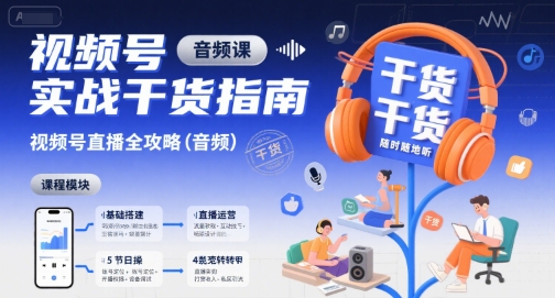 视频号实战干货指南，视频号直播全攻略(音频)-梦凌网创