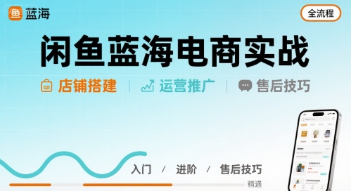 闲鱼蓝海电商实战，店铺搭建运营售后全流程-梦凌网创