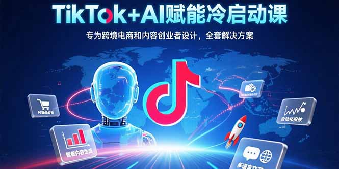 TikTok+AI赋能冷启动课：专为跨境电商和内容创业者设计，全套解决方案-梦凌网创