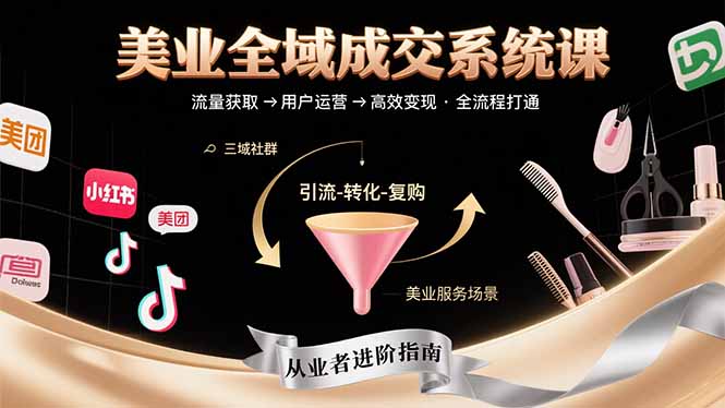美业全域成交系统课程：帮助美业从业者打通从流量获取到高效变现全流程-梦凌网创