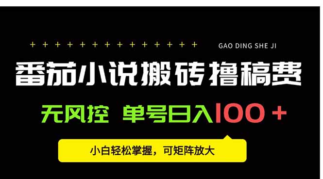 番茄小说创作人搬砖赚稿费，无风控单号日入100＋，小白轻松掌握，可矩…-梦凌网创
