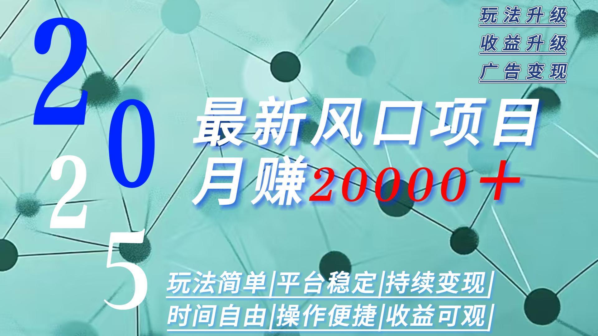 2025广告赛道新风口-月赚2W＋玩法简单，时间自由-梦凌网创