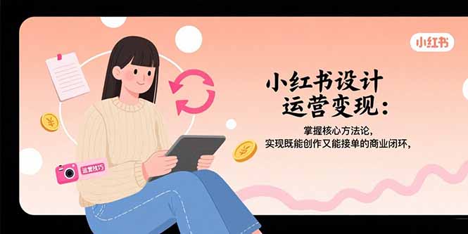 小红书设计运营变现：掌握核心方法论，实现既能创作又能接单的商业闭环-梦凌网创