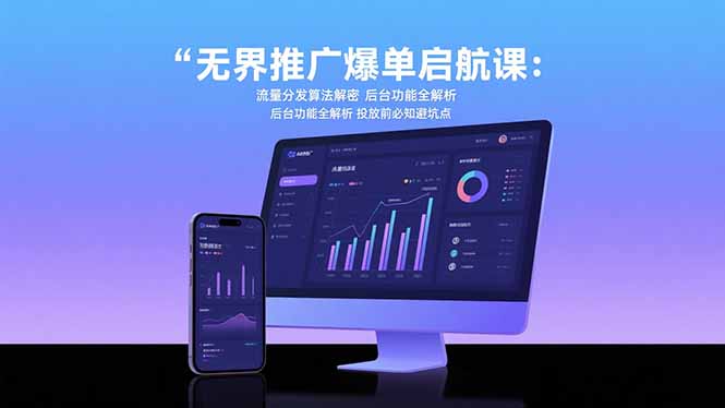 无界推广爆单启航课：流量分发算法解密 后台功能全解析 投放前必知避坑点-梦凌网创
