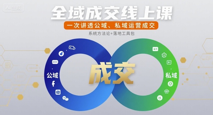 全域成交线上课，一次讲透公域、私域运营成交-梦凌网创