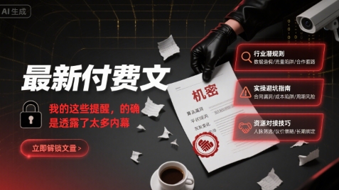 最新付费文：我的这些提醒，的确是透露了太多内幕-梦凌网创