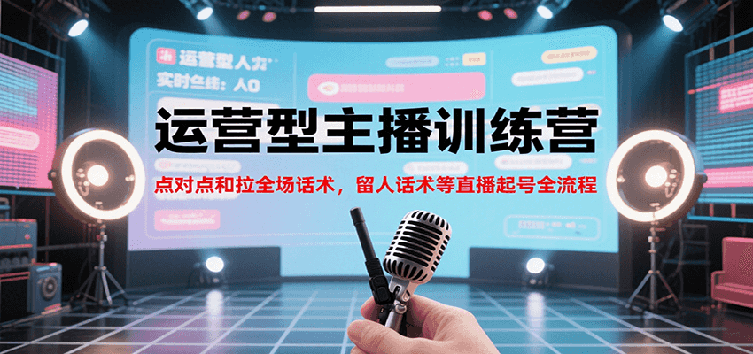 运营型主播训练营，点对点和拉全场话术，留人话术等直播起号全流程(更新8月)-梦凌网创
