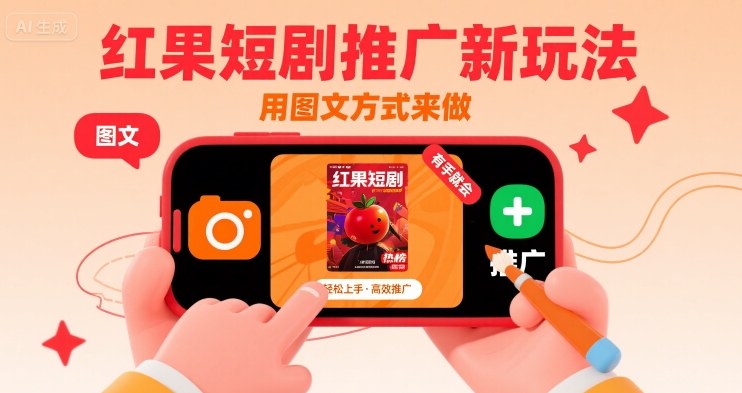 红果短剧推广新玩法，用图文方式来做，有手就会-梦凌网创
