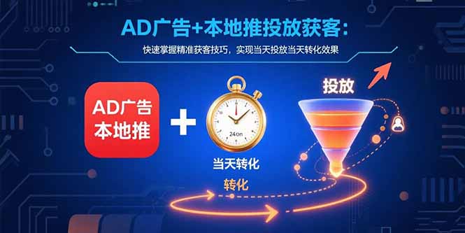 AD广告+本地推投放获客：快速掌握精准获客技巧，实现当天投放当天转化效果-梦凌网创