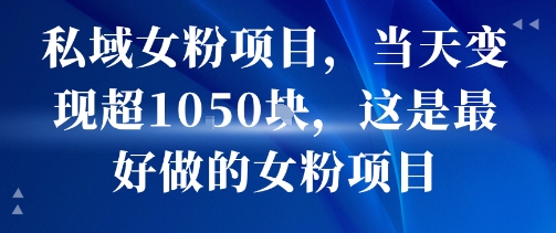 私域女粉项目，当天变现超1k，这是最好做的女粉项目，可放大操作-梦凌网创