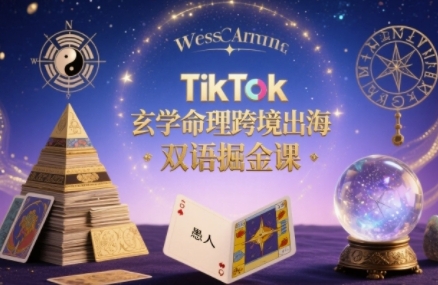 TikTok玄学命理跨境出海双语掘金课，手把手教你用命理知识精准直击海外用户痛点-梦凌网创