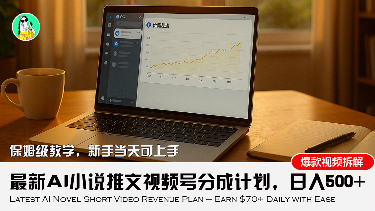 最新AI小说推文视频号分成计划，新手小白也能当天日入500+教程-梦凌网创