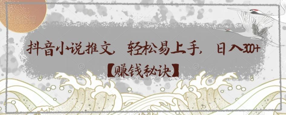 抖音小说推文，轻松易上手，日入300+【赚钱秘诀】-梦凌网创