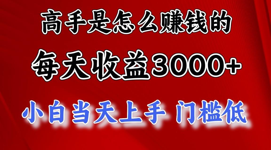 高手是怎么赚钱的，一天收益3000+，闷声发财项目，不是一般人能看懂的-梦凌网创
