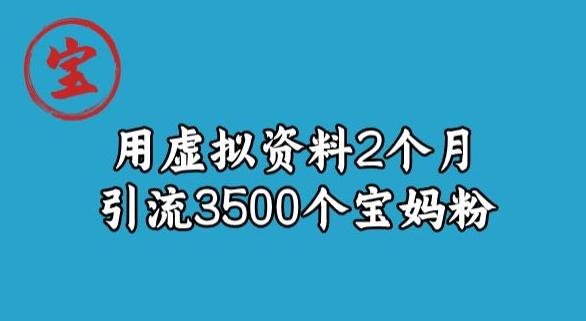 宝哥虚拟资料项目，2个月引流3500个宝妈粉-梦凌网创