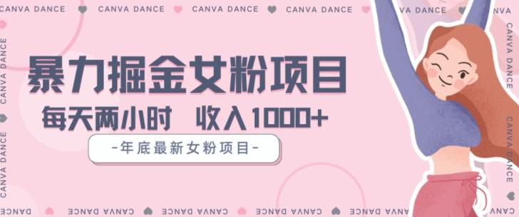 年底暴力女粉掘金项目5天变现1.5W+【揭秘】-梦凌网创