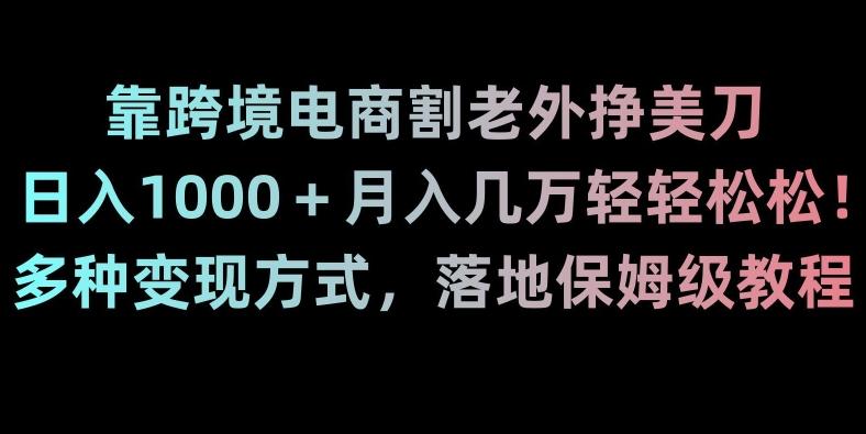 靠跨境电商割老外挣美刀，日入1000＋月入几万轻轻松松！多种变现方式，落地保姆级教程【揭秘】-梦凌网创
